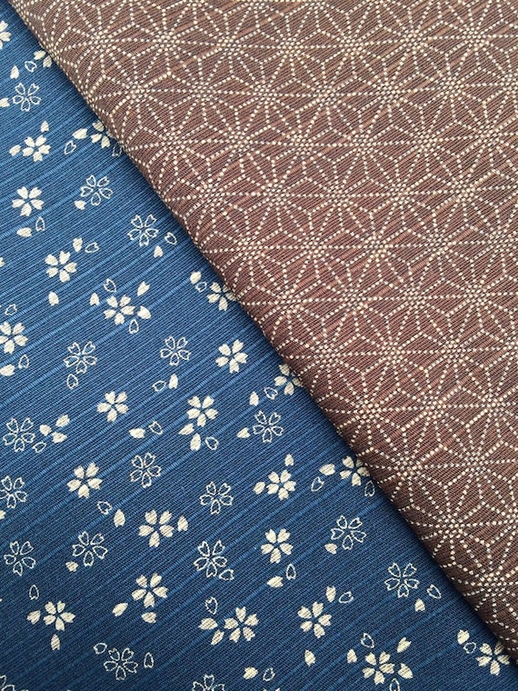 Tissu Japonais Sakura Fleurs Bordeaux Sevenberry - 45x54 Cm - Coton Pour Patchwork Et Artisanat