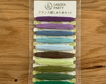 Olympus Garden Party Card 7 - Elegant - Japanese embroidery floss 10 color assortment blue purple