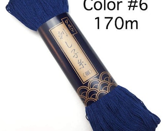 Yokota #6 NAVY BLUE 170 meter skein Japanese Cotton Sashiko thread