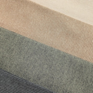 PRE-CUT Cosmo Japanese yarn dyed cotton taupe fabric small grid