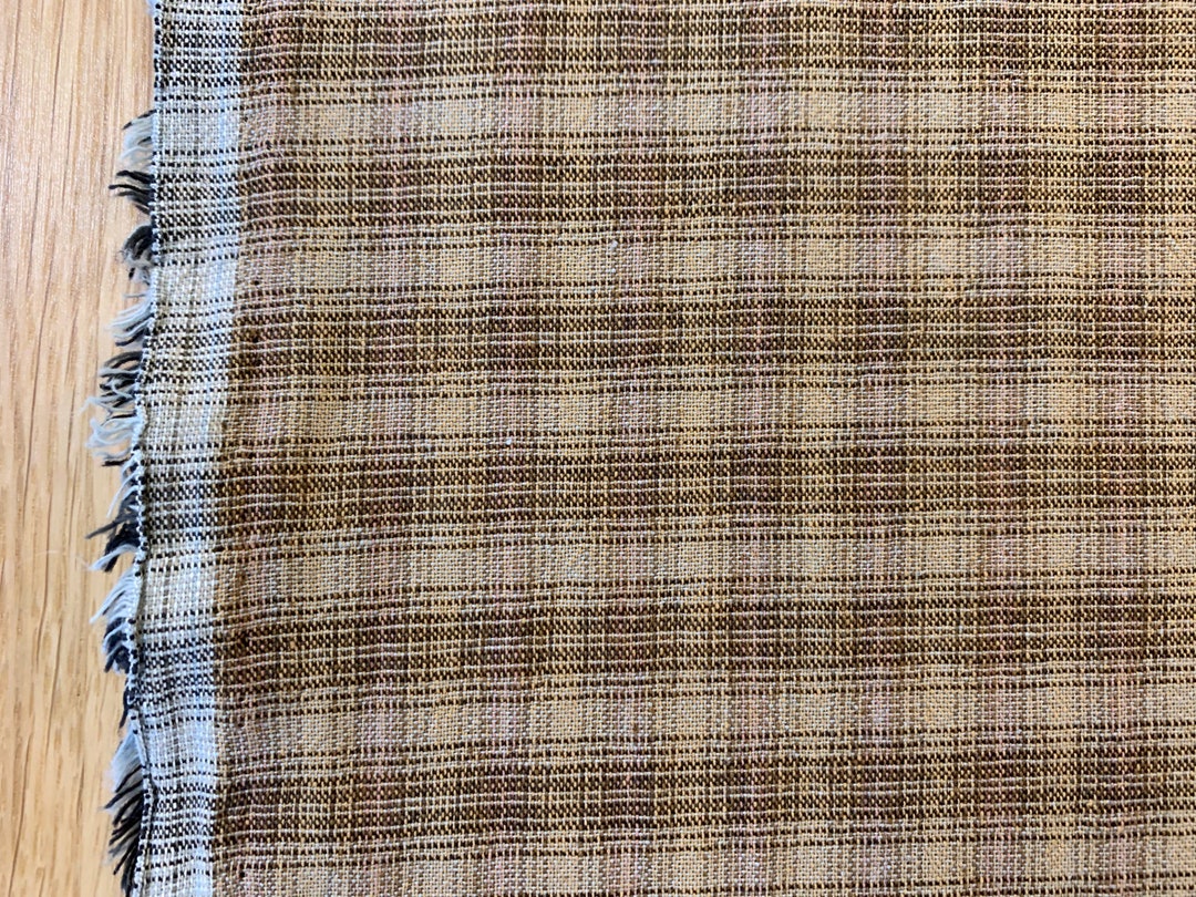 Small Plaid Cosmo Japanese Yarn Dyed Cotton Taupe Fabric AY201203E
