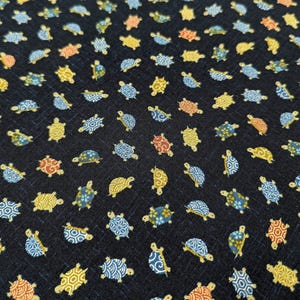Sevenberry Patterned Turtles Japanese cotton fabric 88234-3-1 navy blue