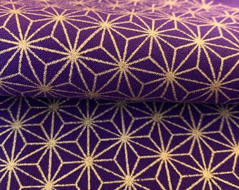 Golden Asanoha Stars Sevenberry Japanese Cotton Fabric 88337