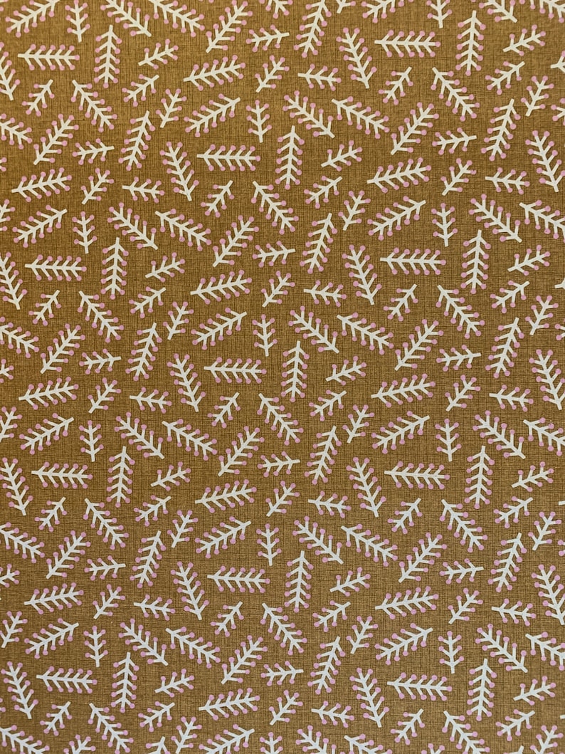 Pine Needles by Ayako Kugimaru Handworks Fabric Japanese cotton linen SL10075S-B orange