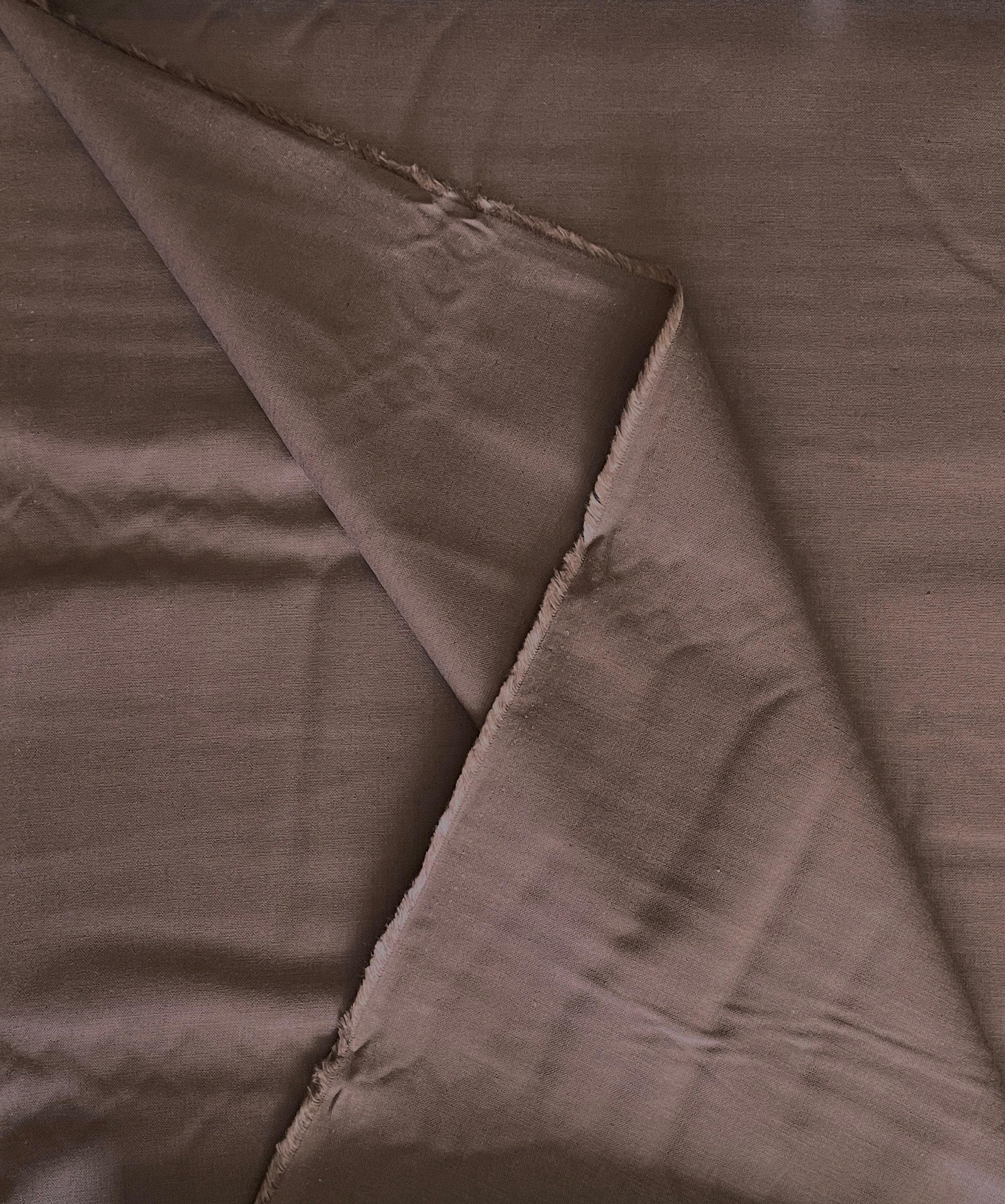 Koizumi Momen-t Solids in Cocoa Brown Cotton Linen Fabric