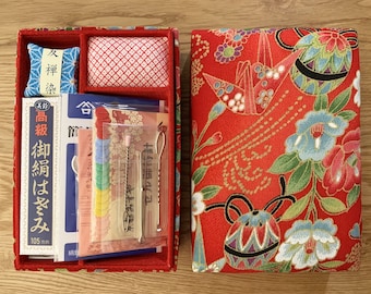 Misuya Hand Sewing Gift Set in chirimen box from Kyoto Japan Misuyabari みすや