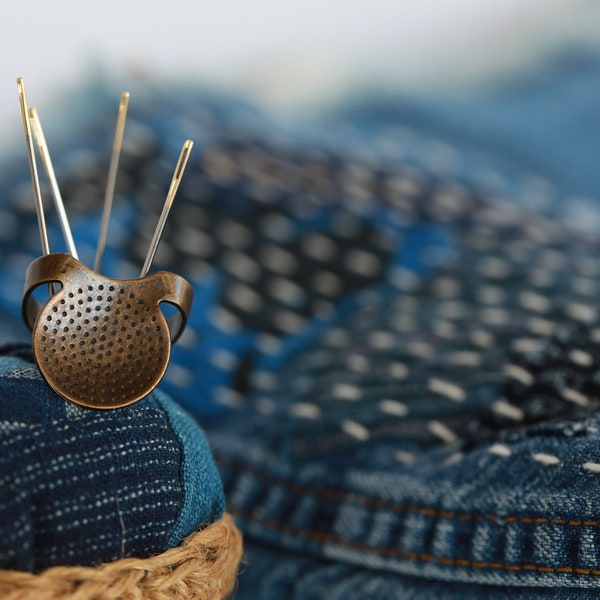 Little House Japanese Sashiko Palm Ring Thimble