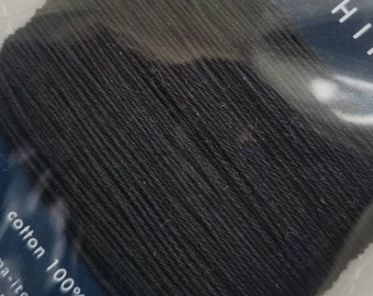 Daruma #219 JET BLACK Japanese Cotton SASHIKO thread 40 meter skein 20/4