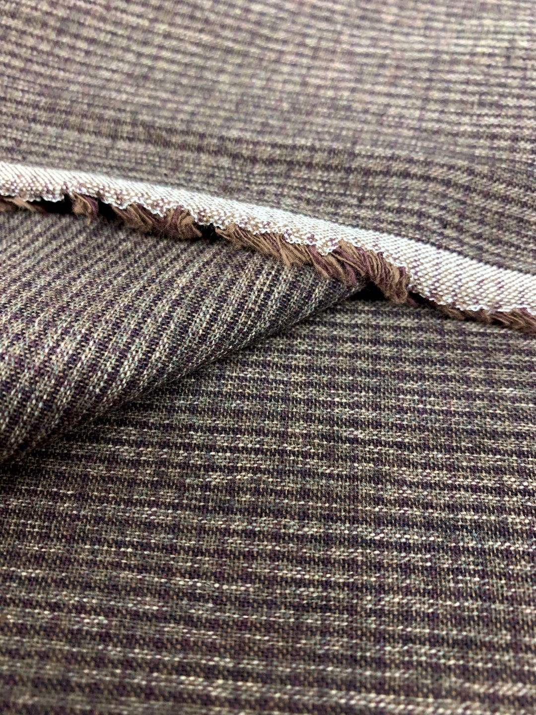 Japanese Yarn Dyed Cotton Fabric AY100LM1 Dark Brown Shade 1 Etsy