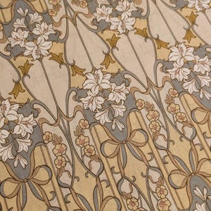 Nouveau Flower Filigree Hokkoh cotton lawn fabric 7025-610-7 A beige & yellow