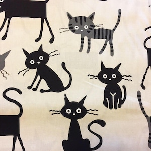 Cocoland Big Cats Japanese Oxford cotton canvas fabric H-CO-10002-12-A cream black gray