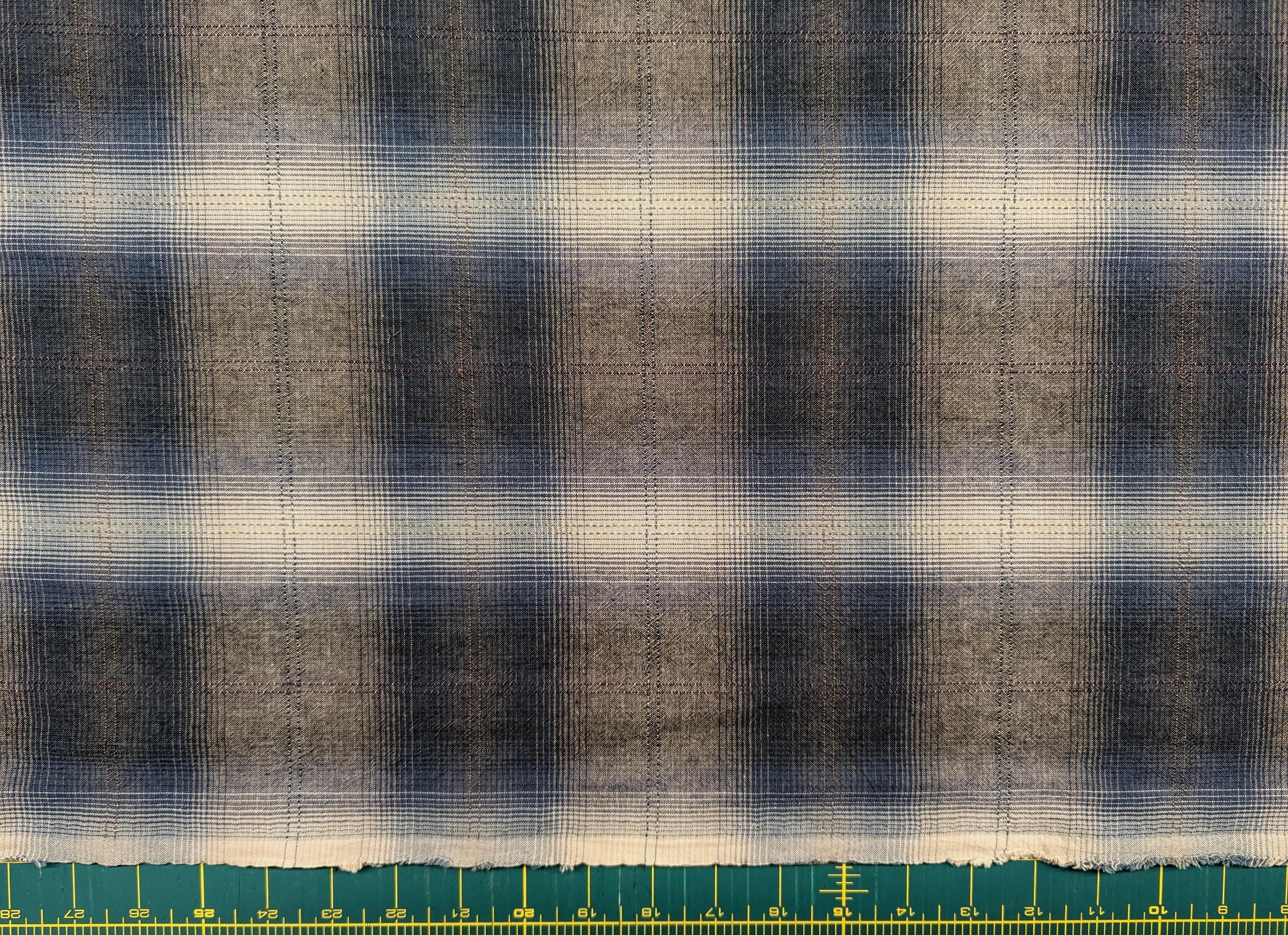 Japanese Yarn Dyed Big Plaid Cotton Fabric 4547-348 Dark