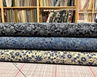 Sevenberry Vintage Floral Japanese Cotton Fabric 83045-1-3 Beige