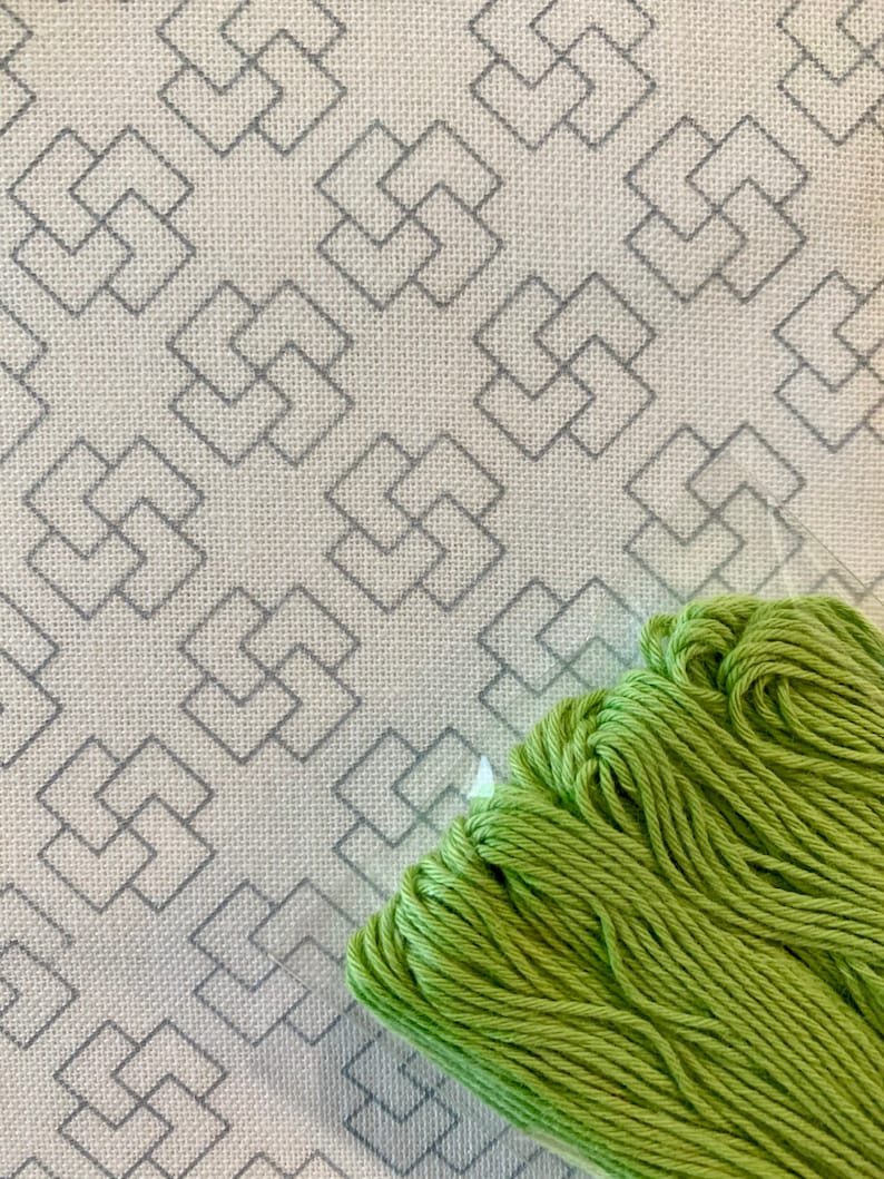 Kit De Broderie Sashiko Olympus - Motif Cerisier (Hana Fukin) - Tissu Imprimé - Tout Inclus - 13