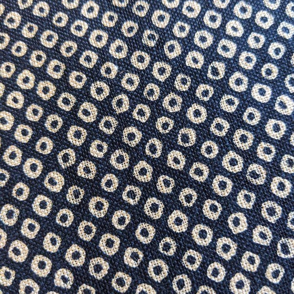 Sevenberry Shibori Dot Japanese cotton fabric 88223-25 navy blue beige