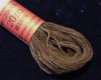 Fujix #5 Japanese Kakishibu Persimmon hand dyed cotton thread dark gray brown kuresome