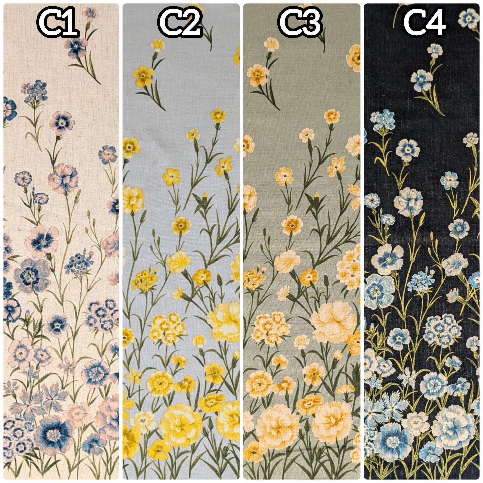 Summer Meadows Panel Koizumi Momen-t Cotton Linen Fabric 142-1293