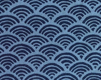 Sevenberry Waves Japanese cotton fabric 88220-1-4 blue navy