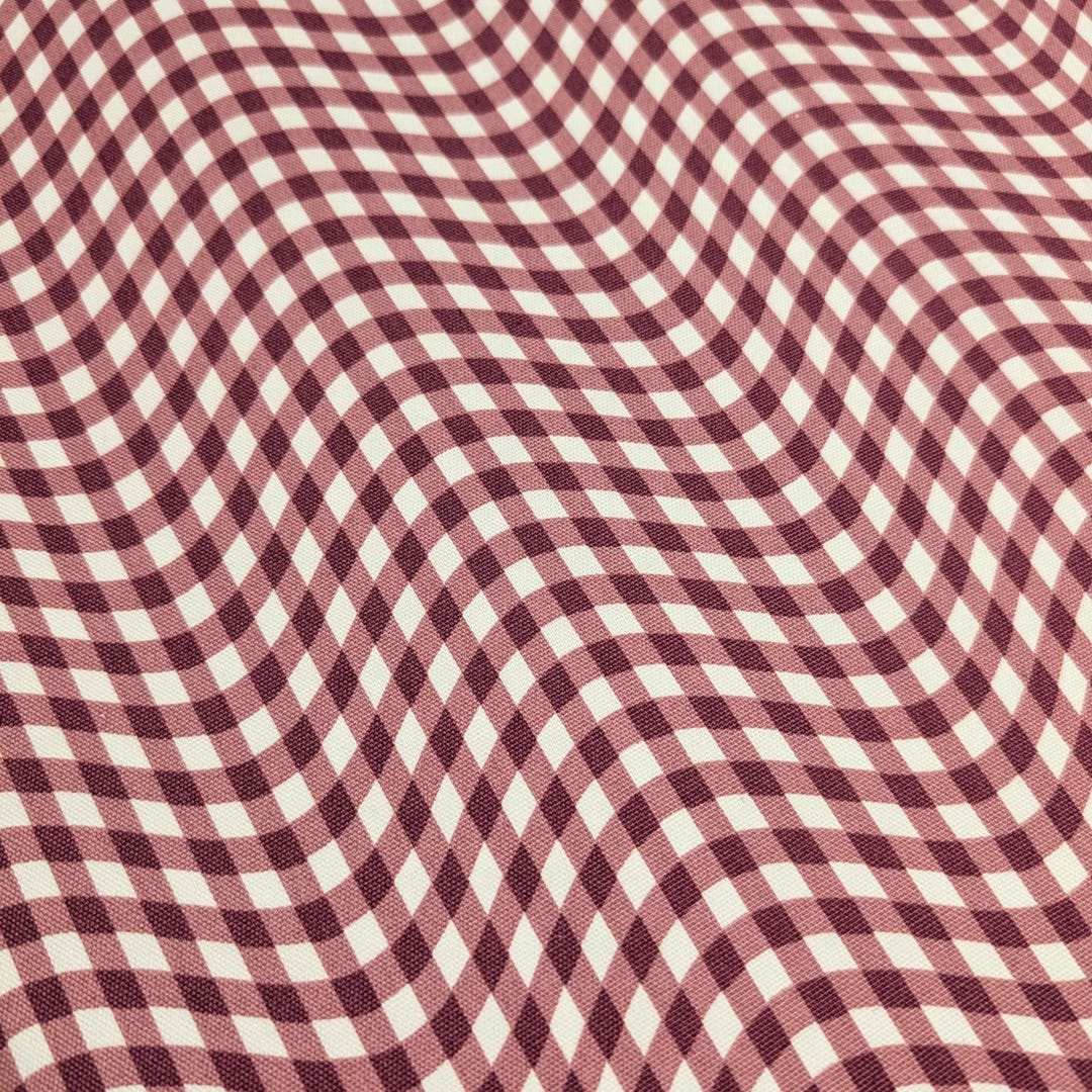 Warped Gingham Hishiei Japanese Oxford Cotton Canvas Fabric H-7095