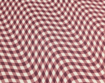 Warped Gingham Hishiei Japanese Oxford cotton canvas fabric H-7095-2 A pink