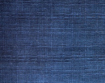 Solid color dobby weave Sevenberry Japanese cotton fabric 88632-1-12 indigo blue