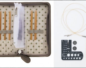 Tulip Carry C FINE Gauge Interchangeable Bamboo Knitting Needle Set with case TP-1288