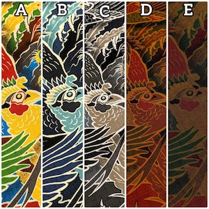 Rising Phoenixes Kobayashi Japanese dobby cotton fabric KTS-7015 B blue - half yard image 4