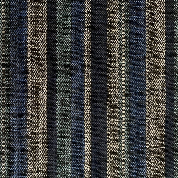 Rustic Wide Stripe Sevenberry Japanese cotton fabric 850327-2-1 blue black