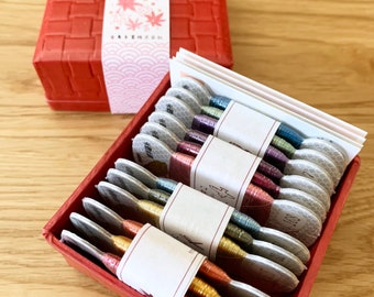 秋色 Autumn Colors Box Kinkame Japanese silk thread collection 絹糸玉手箱