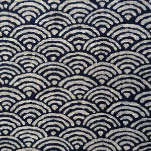 Sevenberry Ocean Waves Seigaiha Japanese cotton fabric 青海波 88223-4 navy blue beige