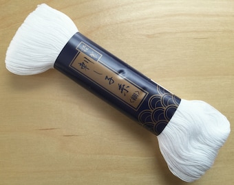 Yokota #1 WHITE 170 meter skein Japanese Cotton Sashiko thread