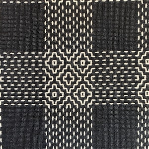 Olympus Sashiko fabric black white Sakizomemomen S256F - half yard