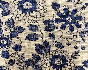 Sevenberry Vintage Floral Japanese cotton fabric 83045-1-3 beige blue