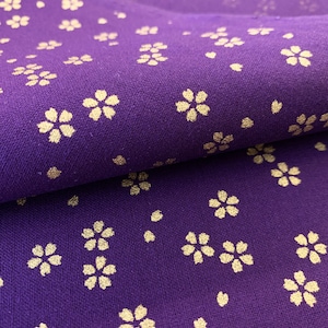 Tissu japonais en coton Sevenberry Golden Sakura, cerisiers en fleurs 88337-1-3 violet