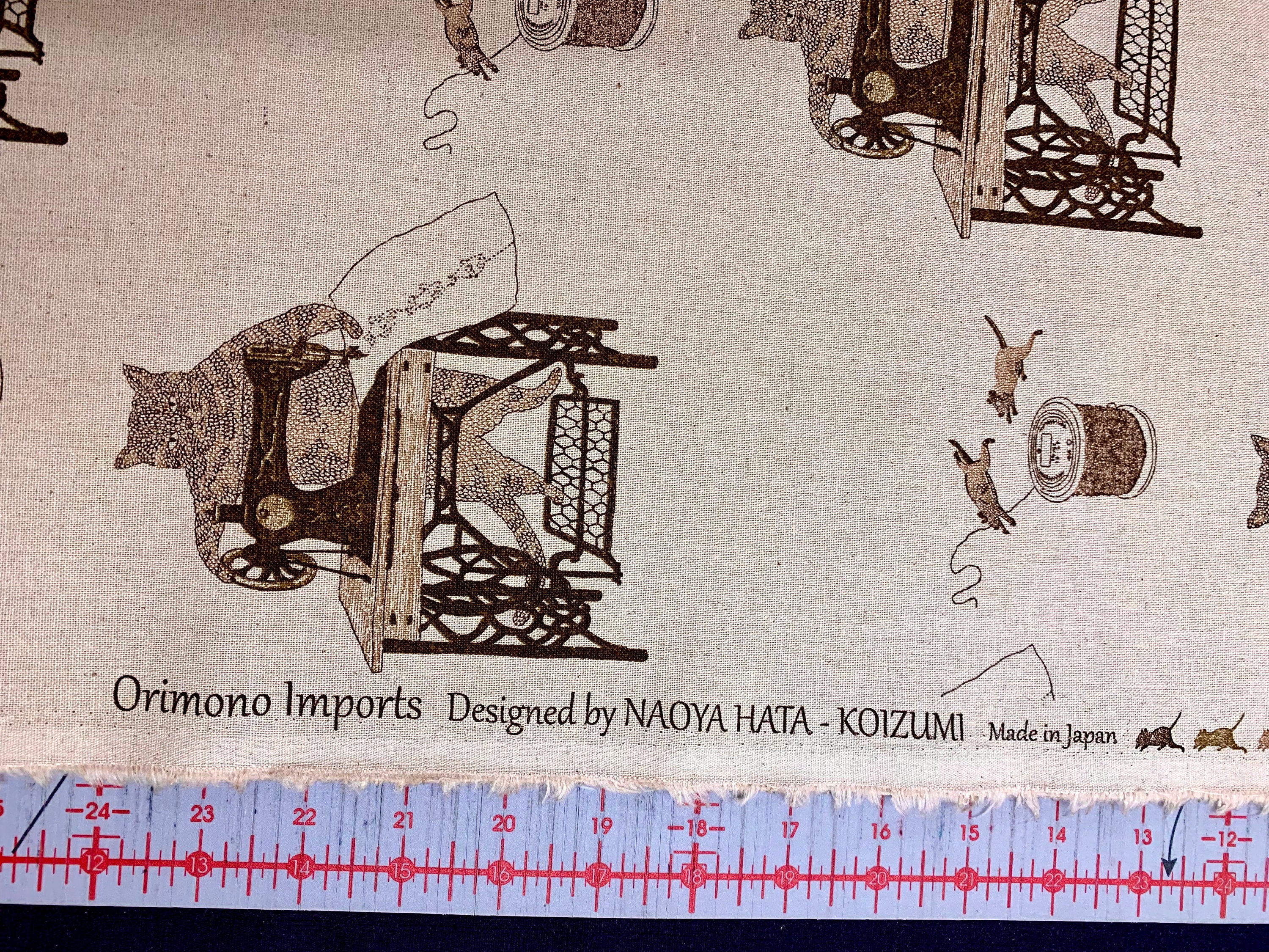 Purr-fect Stitches Cats With Sewing Machines Japanese Cotton Purr-fect Stitches Cats With Sewing Machines Japanese Cotton