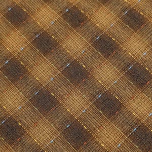 Dotted textured gingham Japanese yarn dyed cotton taupe fabric SY10633S G brown