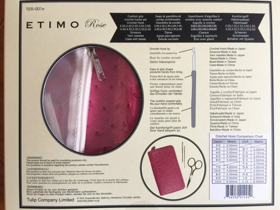 Tulip ETIMO Rose Cushion Grip Crochet Set Ter-001e Pink Large