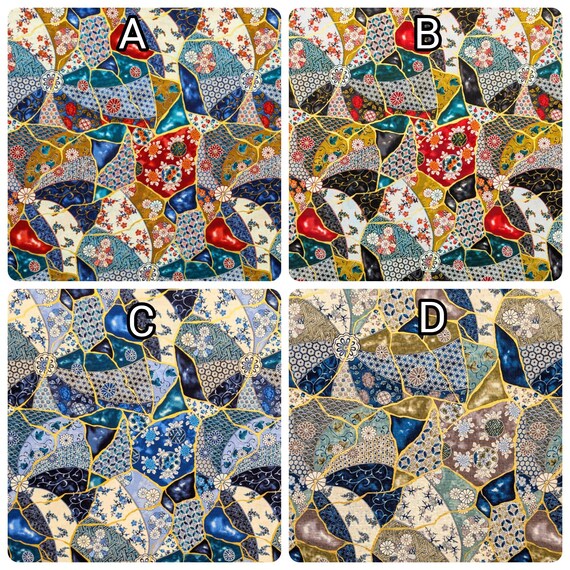 Senyo Patterned Kintsugi Collage Japanese Cotton Fabric SK