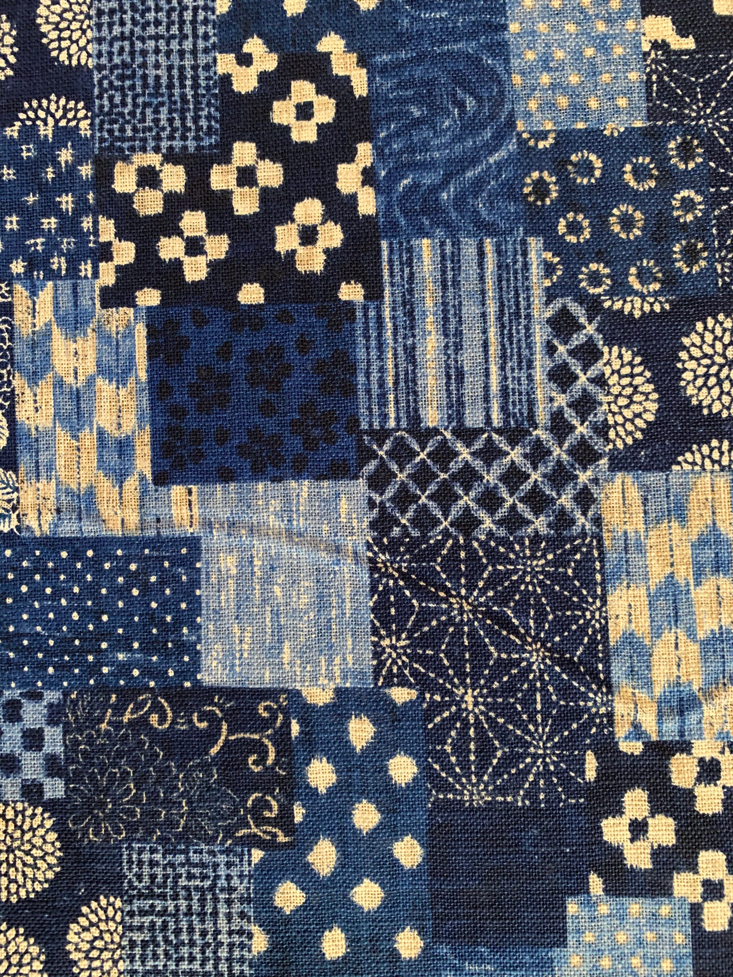 Boro Patchwork Print Sevenberry Japanese Cotton Fabric - Etsy