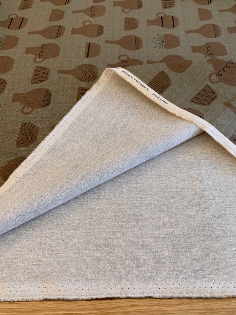 Kitchen Kitch Le Ciel Collection Handworks Fabric Japanese cotton linen SL10037S-E brown