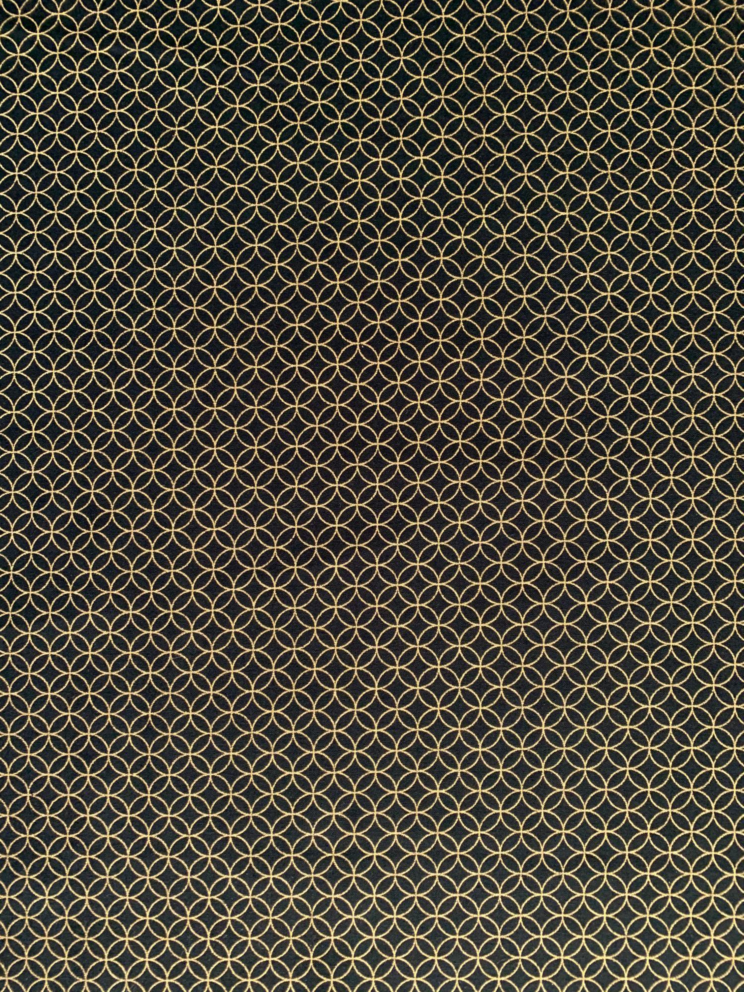 Golden Shippo Circles Sevenberry Japanese Cotton Fabric 88337-3-5