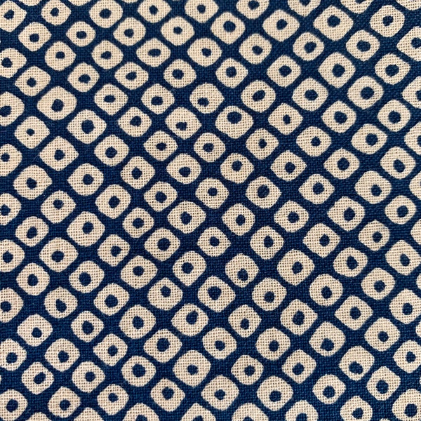 Sevenberry Kanoko Dots Japanese cotton fabric 88220-6-2 beige blue