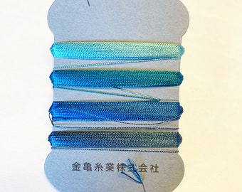 Kinkame #6 OCEAN silk thread Japanese 4 color assortment blue green teal