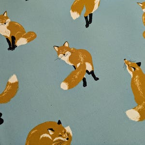 Playful Foxes Cosmo Japanese cotton oxford fabric AP51102H-2 C light blue