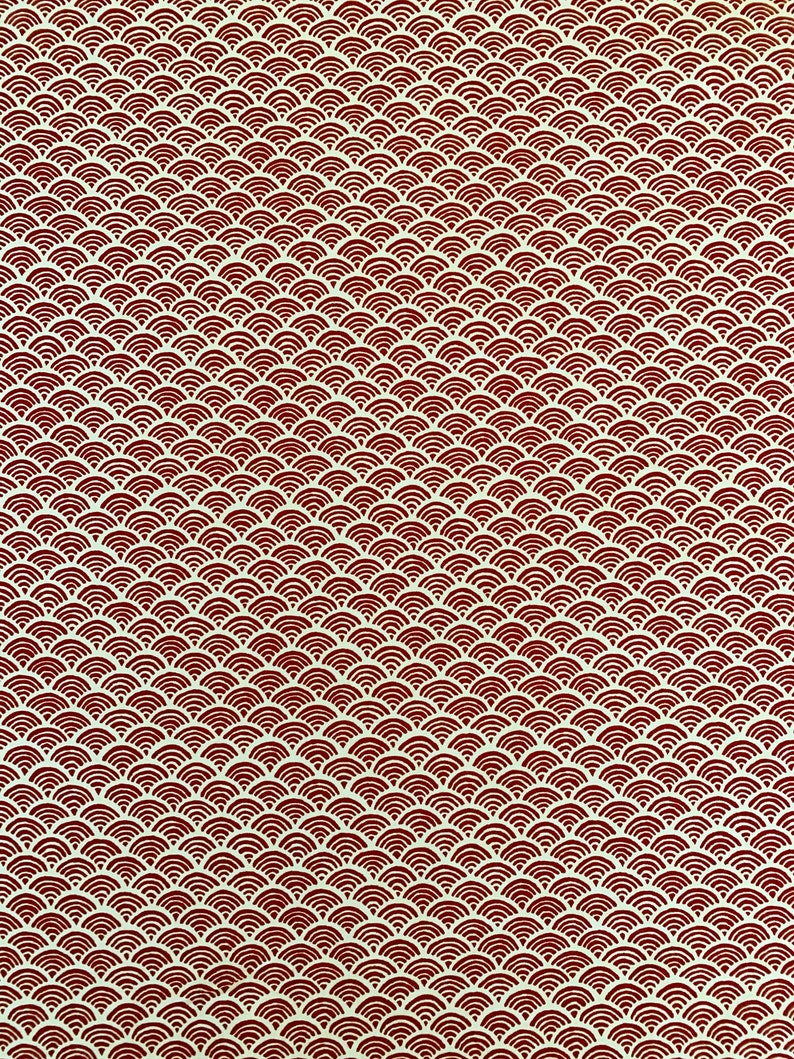 Sevenberry Waves Japanese cotton fabric 88220-1-1 red beige image 2