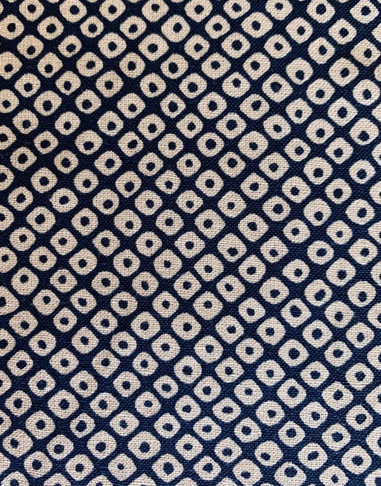 Kanoko Dots Sevenberry Japanese Cotton Fabric 88220-6-3 Navy