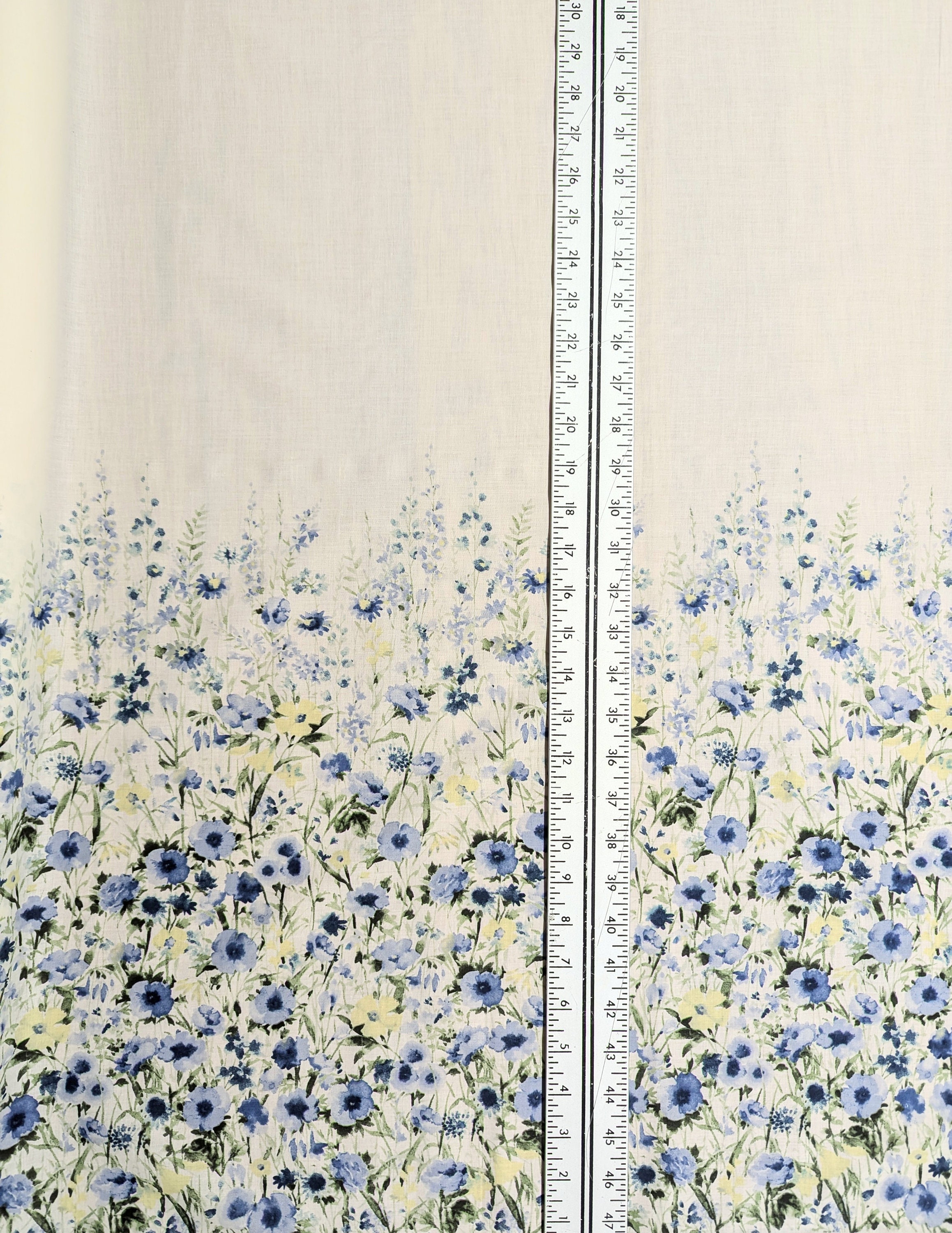 Watercolor Sping Flowers Kokka Border Print Japanese Cotton Watercolor Sping Flowers Kokka Border Print Japanese Cotton