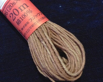 Fujix #1 Japanese Persimmon hand dyed cotton thread light ash gray brown
