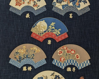 Japanese noren panel Patterned Fans KP7290-113 blue