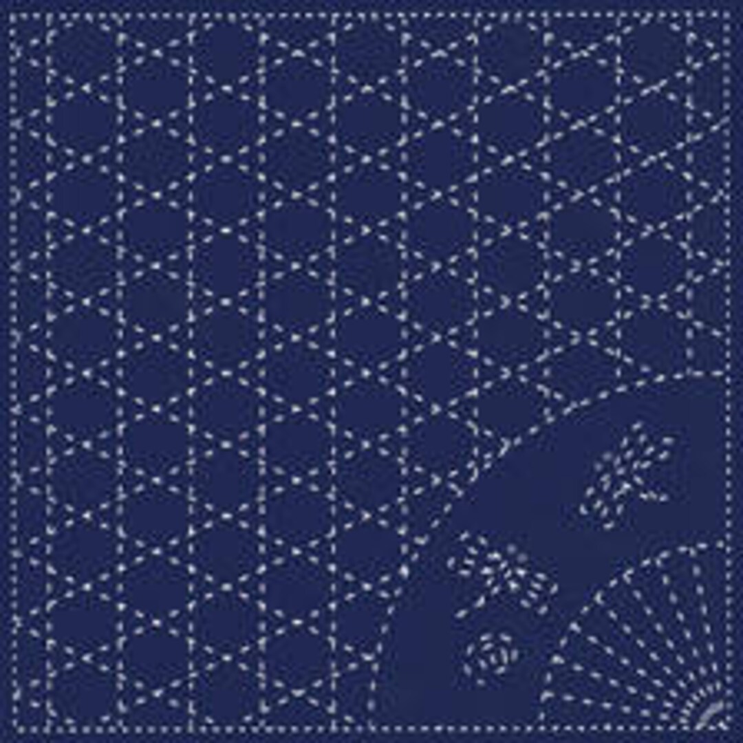 Dotelina　マルコ Yokota Fan and Basket Sashiko Fukin Japanese Cotton Sashiko